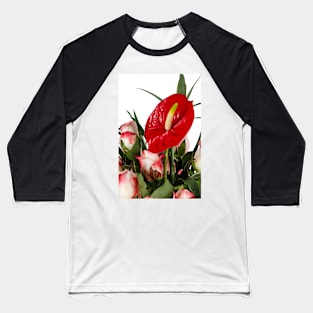 Beautiful red anturio flowers Baseball T-Shirt